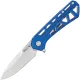 Buck 814 Mini Trace Folding Knife - 2.43" Stonewashed Combo DP Blade Skeletonized Blue Aluminum Handle Cyclaire Knives and Tools