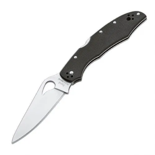 Byrd Cara Cara 2 Folding Knife - 3.75" 8Cr13MoV Stainless Steel Plain Flat Gorund Blade Black G10 Handle