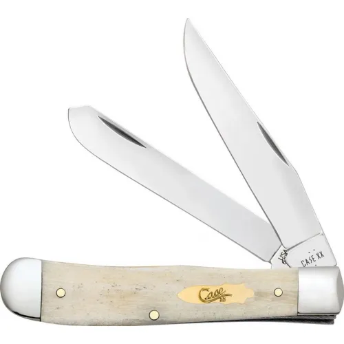 Case Trapper UK EDC Smooth Natural Folding Knife - Dual Blade Natural Smooth Bone Handle