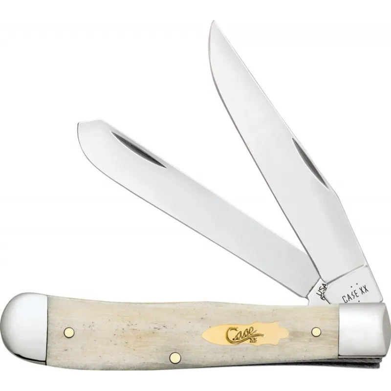 Case Trapper UK EDC Smooth Natural Folding Knife - Dual Blade Natural Smooth Bone Handle Cyclaire Knives and Tools