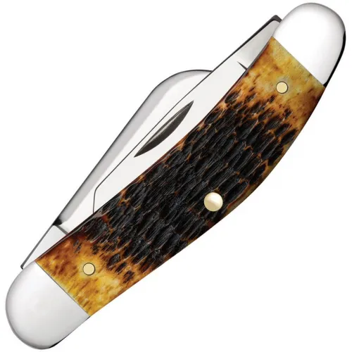 Case XX Sowbelly Burnt Amber UK EDC Pocket Knife - Triple Blade Burnt Amber Jigged Bone Handle