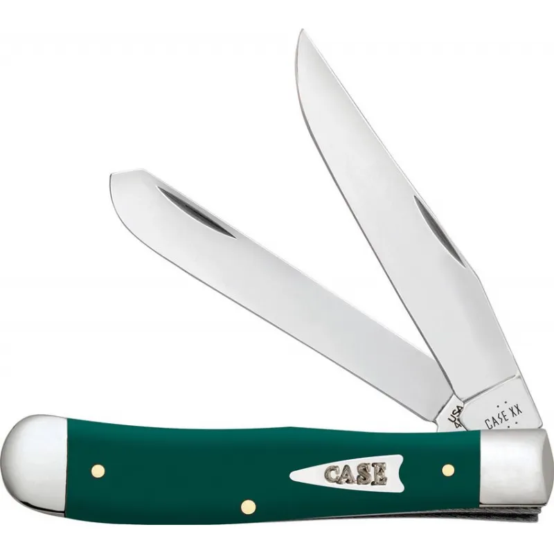 Case XX Trapper Spruce Green UK EDC Pocket Knife - Dual Blade Spruce Green Synthetic Handle Cyclaire Knives and Tools