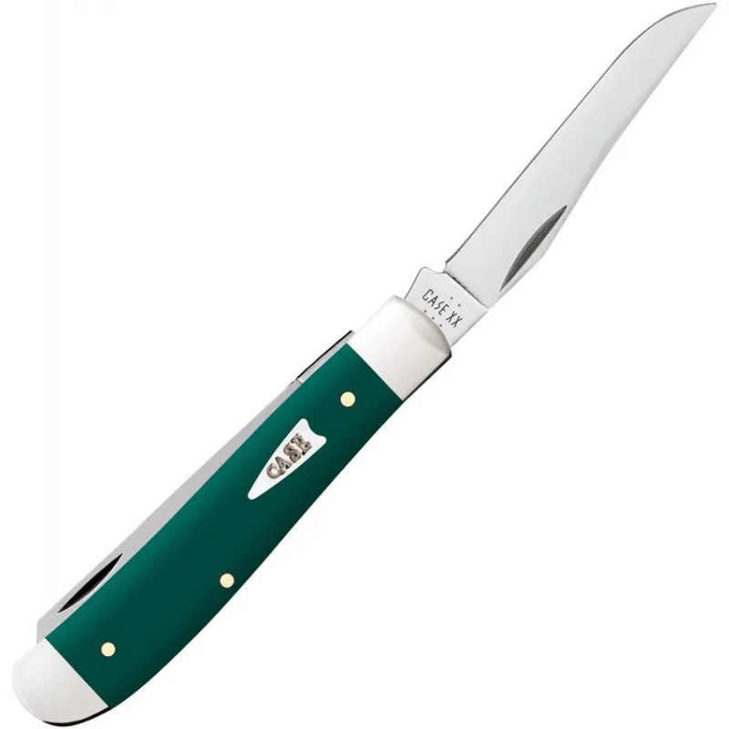 Case XX Mini Trapper Spruce Green UK EDC Pocket Knife - Dual Blade Spruce Green Synthetic Handle Cyclaire Knives and Tools