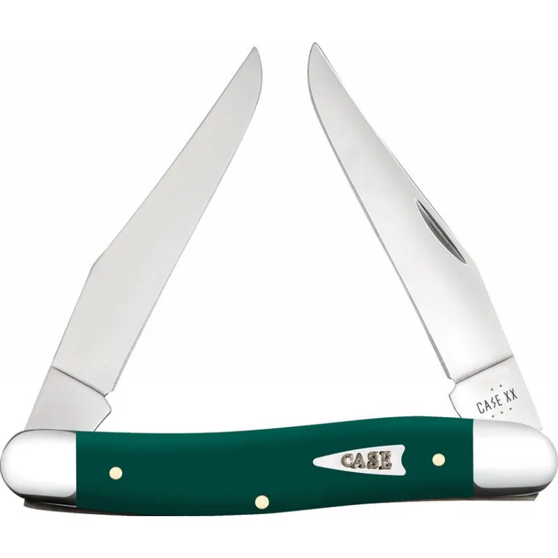 Case XX Muskrat Spruce Green UK EDC Pocket Knife - Dual Blade Spruce Green Synthetic Handle Cyclaire Knives and Tools