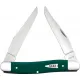 Case XX Muskrat Spruce Green UK EDC Pocket Knife - Dual Blade Spruce Green Synthetic Handle Cyclaire Knives and Tools