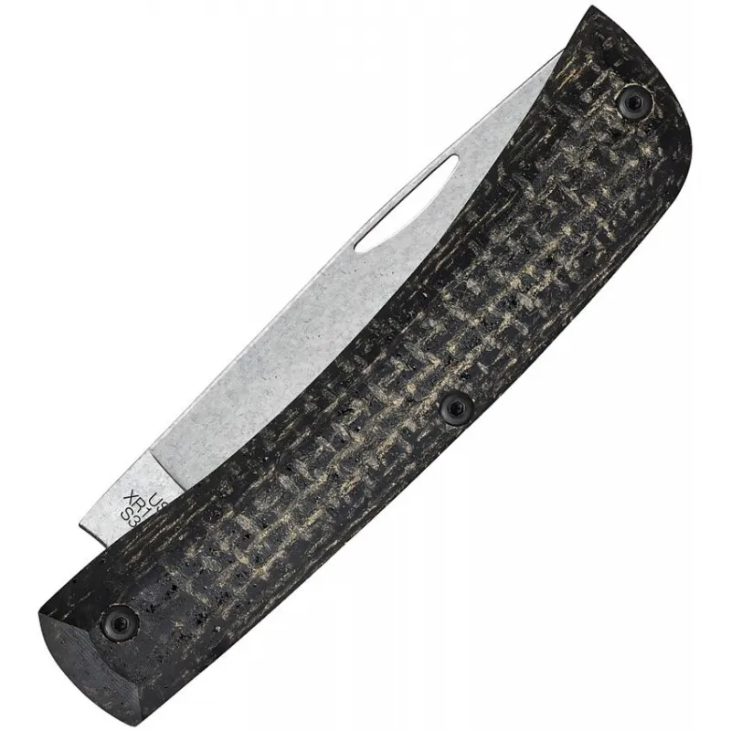 Case XX Crossroads XR Sodbuster Jr UK EDC Pocket Knife - 2.8" S35VN Skinner Blade Black Burlap Micarta Handle with Day Glow Liner Cyclaire Knives and Tools