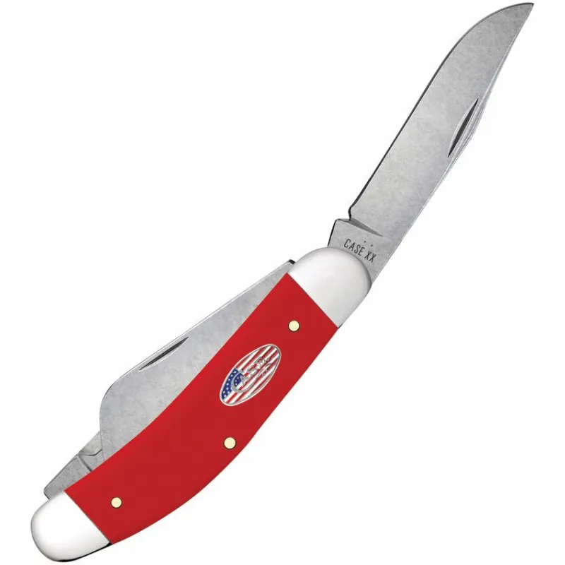 Case XX Sowbelly CS American Workman UK EDC Pocket Knife - Triple Blade Red Smooth Synthetic Handle Cyclaire Knives and Tools