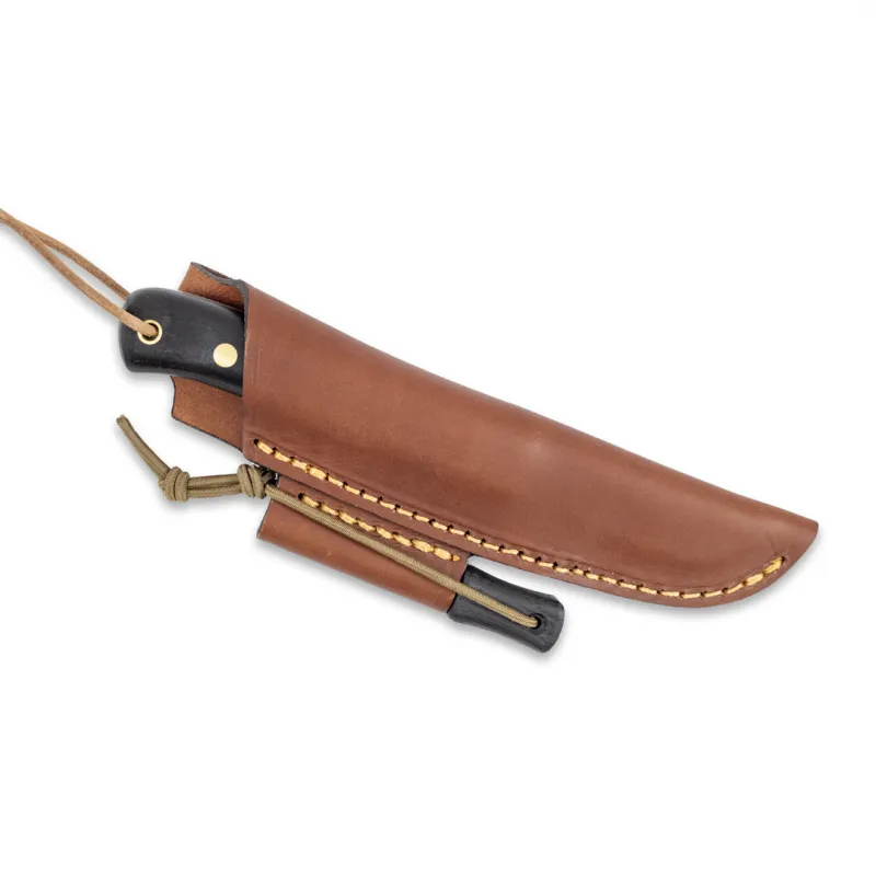 Casstrom Woodsman Knife - 3.54" Uddeholm Sleipner Blade Bog Oak Handle Leather Sheath Firesteel Cyclaire Knives and Tools