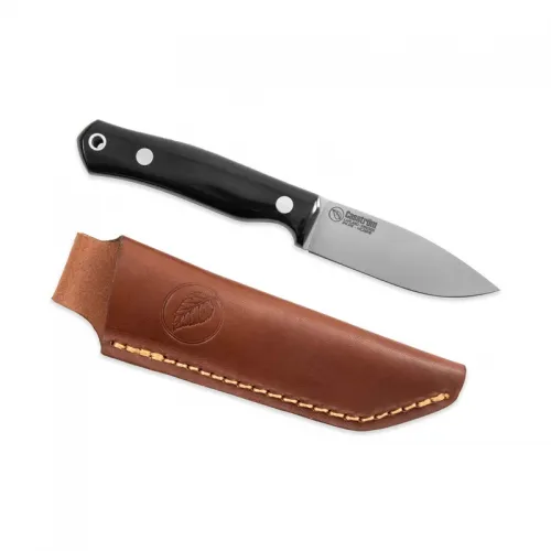 Casstrom No.8 SFK Bushcraft Knife - 3.26" 14C28N Stainless Steel Black Micarta Handle