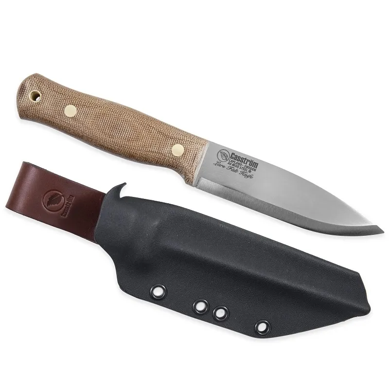 Casstrom Canvas Micarta Lars Falt Knife - 4.5" A8 Mod Steel Black Kydex Sheath Cyclaire Knives and Tools