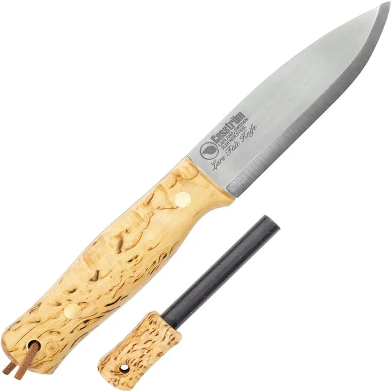 Casstrom Lars Falt Knife with Firesteel - 4.5" Sleipner Steel Blade Curly Birch Handle Cyclaire Knives and Tools