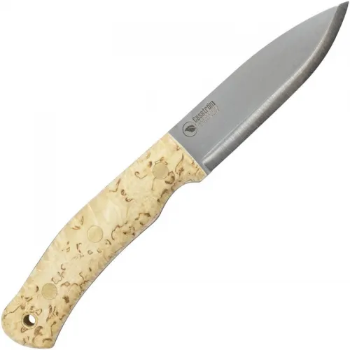 Casstrom No.10 SFK Birch Knife - 3.93" Stainless Steel Scandi Blade - Curly Birch Handle