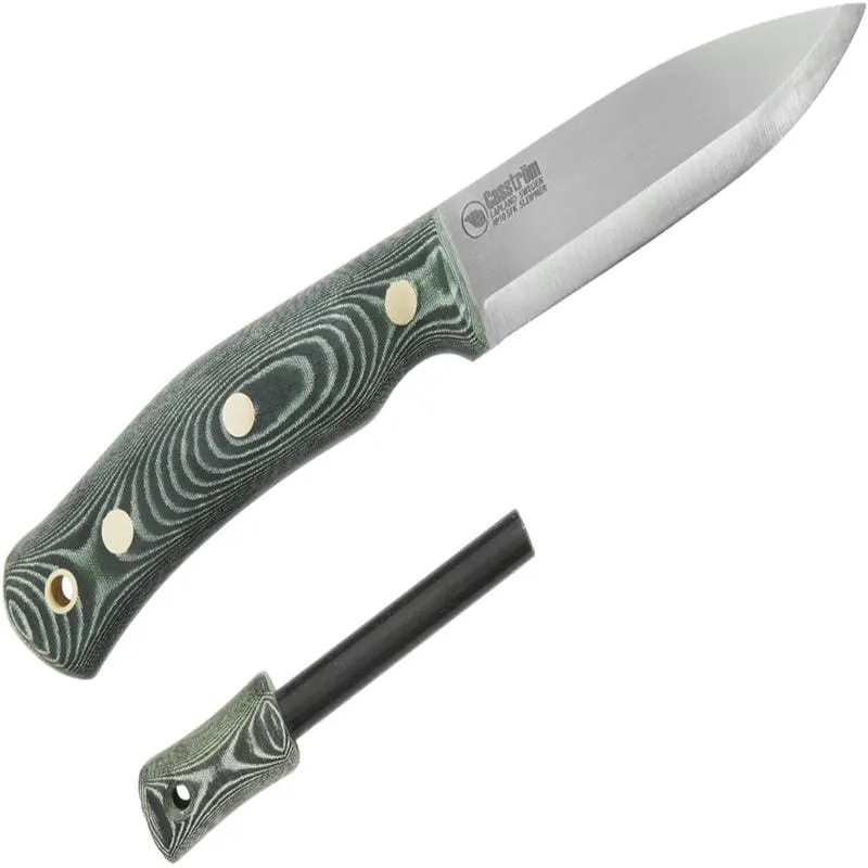 Casstrom No.10 Swedish Forest Knife - 3.93" Blade Green Micarta Handle and Fire Steel Cyclaire Knives and Tools