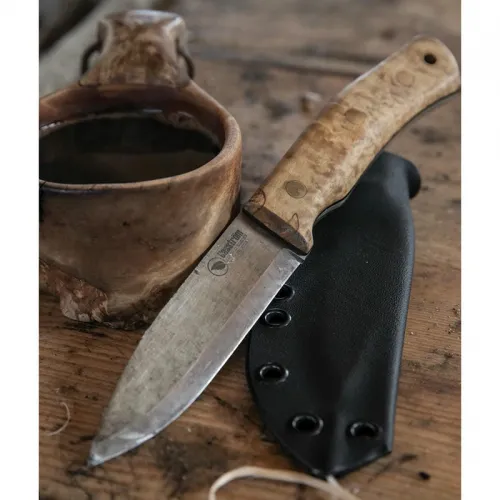 Casstrom No.10 SFK - 3.93" Stainless Steel Blade Curly Birch Handle Kydex Sheath