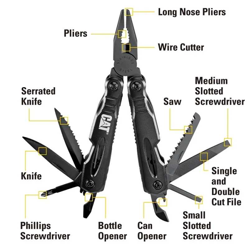 Caterpillar 980021 13-in-1 Multi Tool Cyclaire Knives and Tools