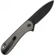 CIVIVI Elementum II Button Lock - 2.96" Black Stonewash Nitro-V Blade Grey Aluminum Handle Cyclaire Knives and Tools
