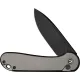 CIVIVI Elementum II Button Lock - 2.96" Black Stonewash Nitro-V Blade Grey Aluminum Handle Cyclaire Knives and Tools