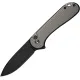 CIVIVI Elementum II Button Lock - 2.96" Black Stonewash Nitro-V Blade Grey Aluminum Handle Cyclaire Knives and Tools