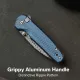 CIVIVI Mini Shakan Folding Knife - 2.48" Damascus DP Blade Blue Machined Aluminum Handle Cyclaire Knives and Tools
