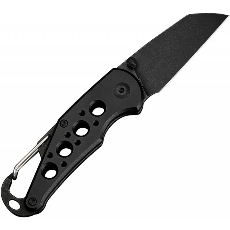 CIVIVI Pragma Folding Knife - 2.2" Black Nitro-V Wharncliffe Blade Black Milled Aluminum Handle Cyclaire Knives and Tools