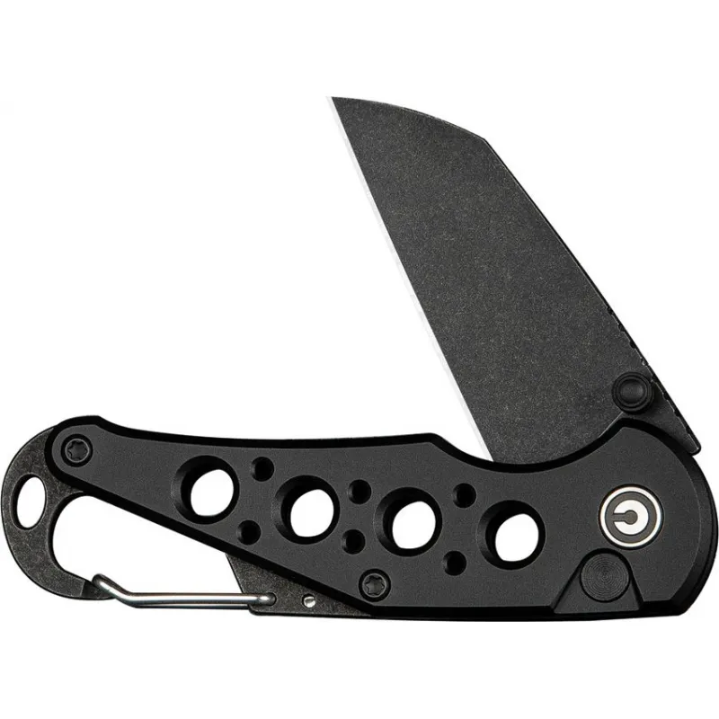CIVIVI Pragma Folding Knife - 2.2" Black Nitro-V Wharncliffe Blade Black Milled Aluminum Handle Cyclaire Knives and Tools