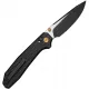 CIVIVI Knives ELITE Tessera Crossbar Folding Knife - 3.37" S35VN Black Stonewashed Two-Tone Drop Point Blade Black Diamond Patterned Aluminum Handle Cyclaire Knives and Tools