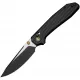 CIVIVI Knives ELITE Tessera Crossbar Folding Knife - 3.37" S35VN Black Stonewashed Two-Tone Drop Point Blade Black Diamond Patterned Aluminum Handle Cyclaire Knives and Tools
