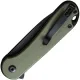 CIVIVI Elementum II Button Lock - 2.96" Black Stonewash Nitro-V Blade OD Green G10 Handle Cyclaire Knives and Tools