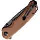 CIVIVI Brazen Liner Lock Folding Knife - 3.46" Damascus Drop Point Blade Brown Micarta Handle Cyclaire Knives and Tools