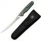 CIVIVI Shawka Folding Fillet Knife - 5.81" 14C28N Satin Trailing Point Blade Grey And Green Aluminum Handle Cyclaire Knives and Tools