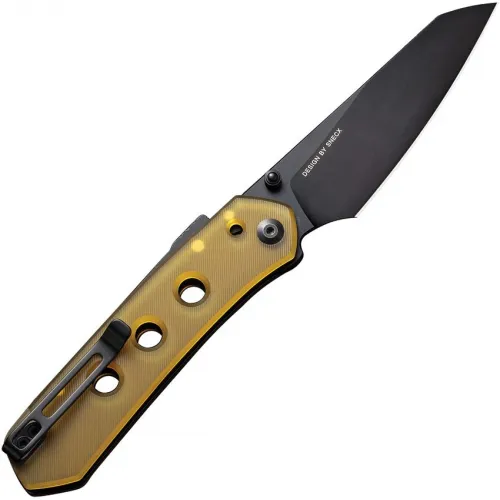 CIVIVI Snecx Vision FG Superlock Folding Knife - 3.54" Black Finish Nitro-V Blade Polished Ultem Handle
