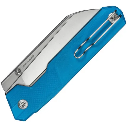 CIVIVI Hid Nested Folding Knife - 4.14" 14C28N Reverse Tanto Blade Blue G10 Handle
