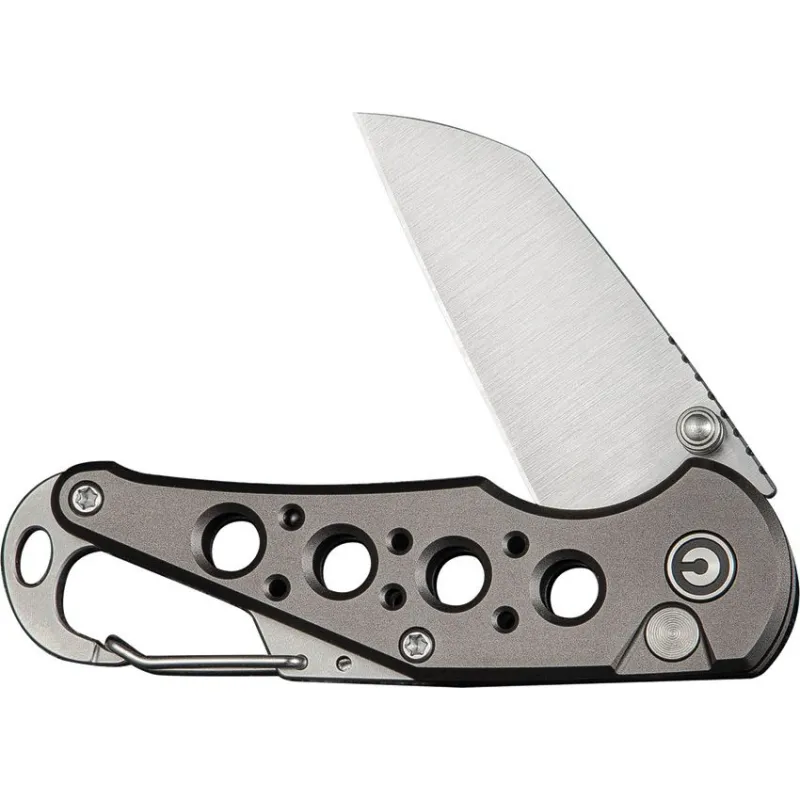 CIVIVI Pragma Folding Knife - 2.2" Nitro-V Wharncliffe Blade Grey Milled Aluminum Handle Cyclaire Knives and Tools
