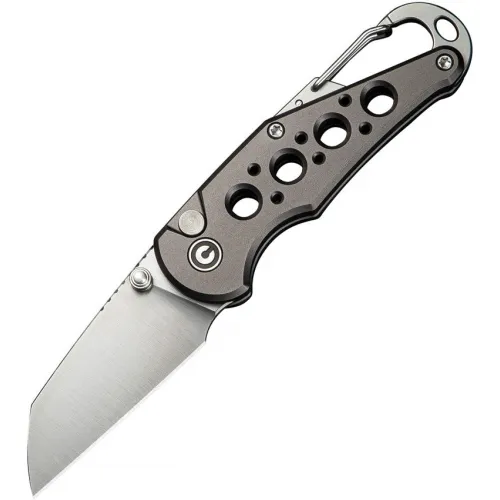 CIVIVI Pragma Folding Knife - 2.2" Nitro-V Wharncliffe Blade Grey Milled Aluminum Handle