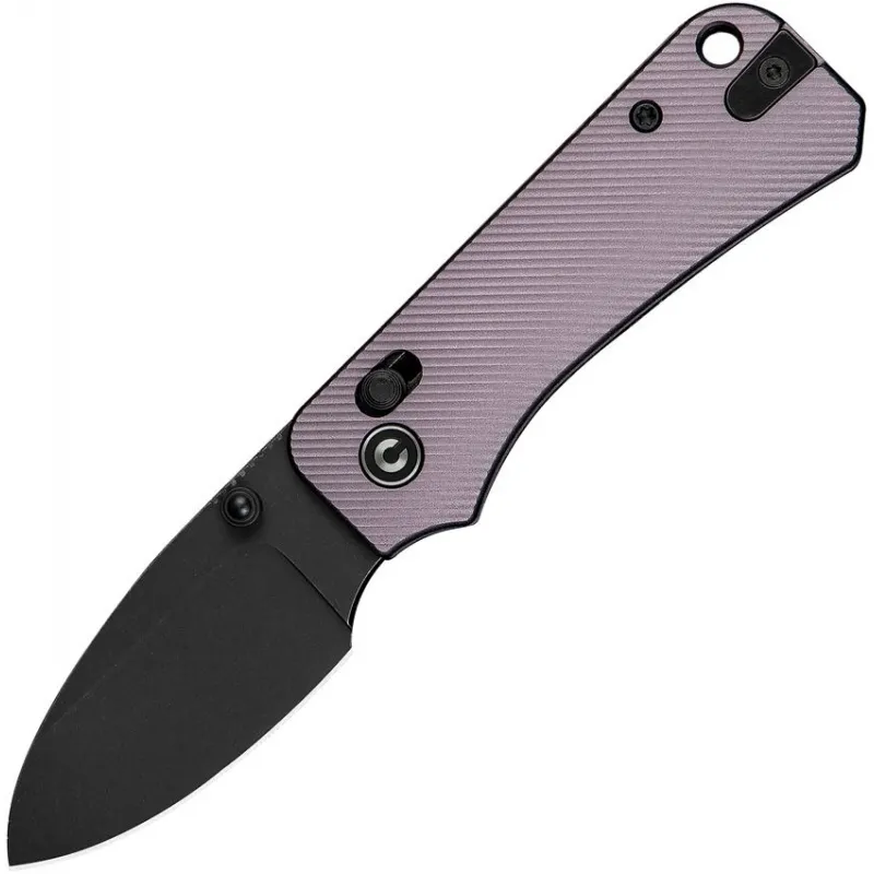 CIVIVI Knives Baby Banter 2 Folding Knife - 2.34" Nitro-V Black Blade Purple Machined Aluminum Handle Cyclaire Knives and Tools