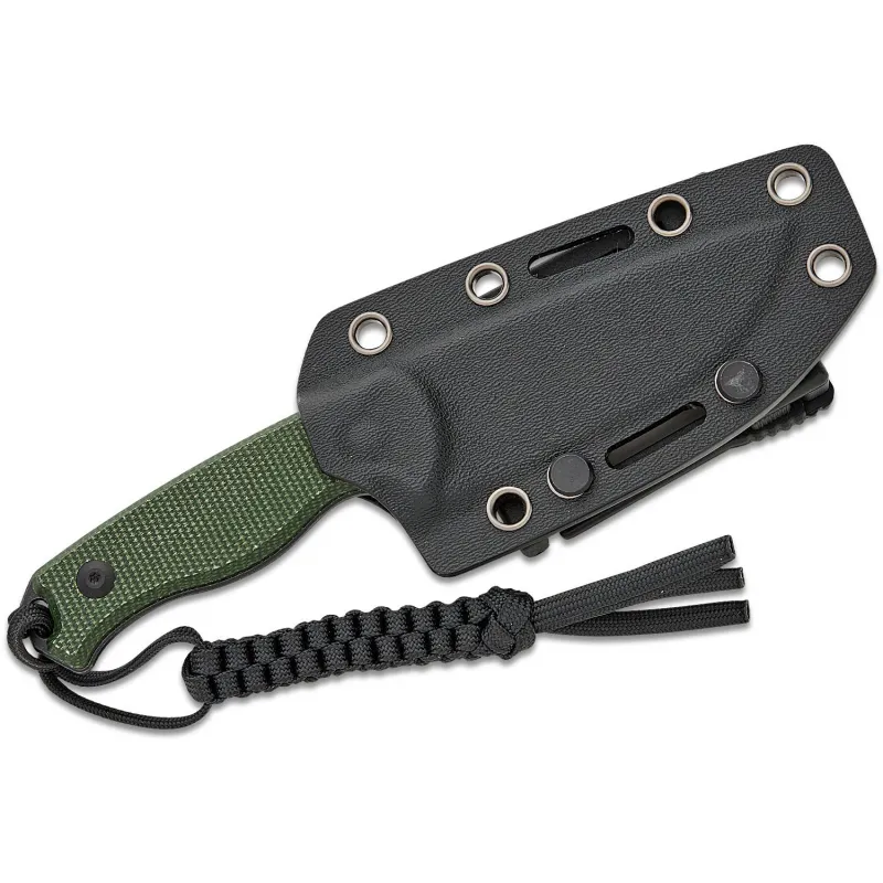 CIVIVI Knives Timberbark Fixed Blade Knife - 3.2" 14C28N Black DP Blade Green Canvas Micarta Kydex Sheath Cyclaire Knives and Tools