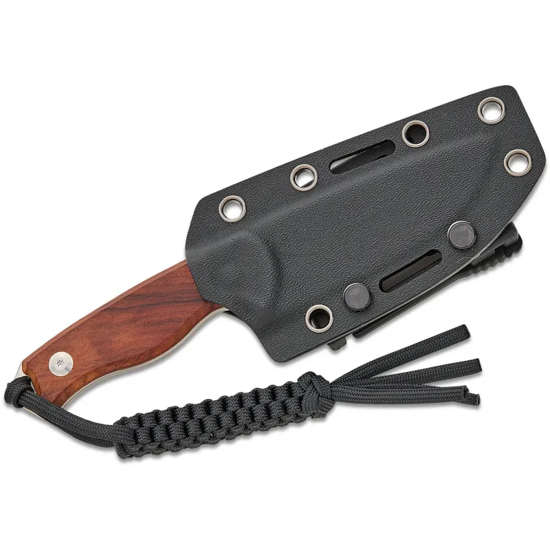 CIVIVI Knives Timberbark Fixed Blade Knife - 3.2" 14C28N Satin DP Blade Guibourtia Wood Handle Kydex Sheath Cyclaire Knives and Tools