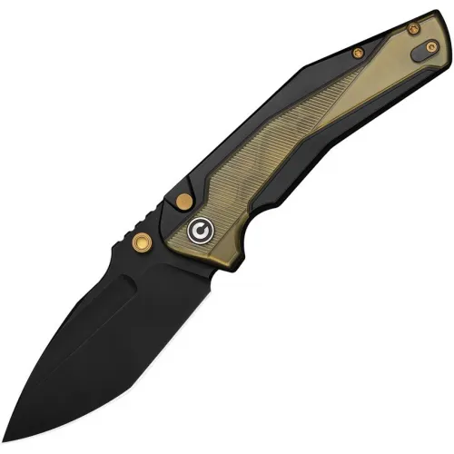 CIVIVI Wellmax Folding Knife - 3.6" 14C28N Black Stainless Steel Blade Aluminium with Ultem Inlay Handle