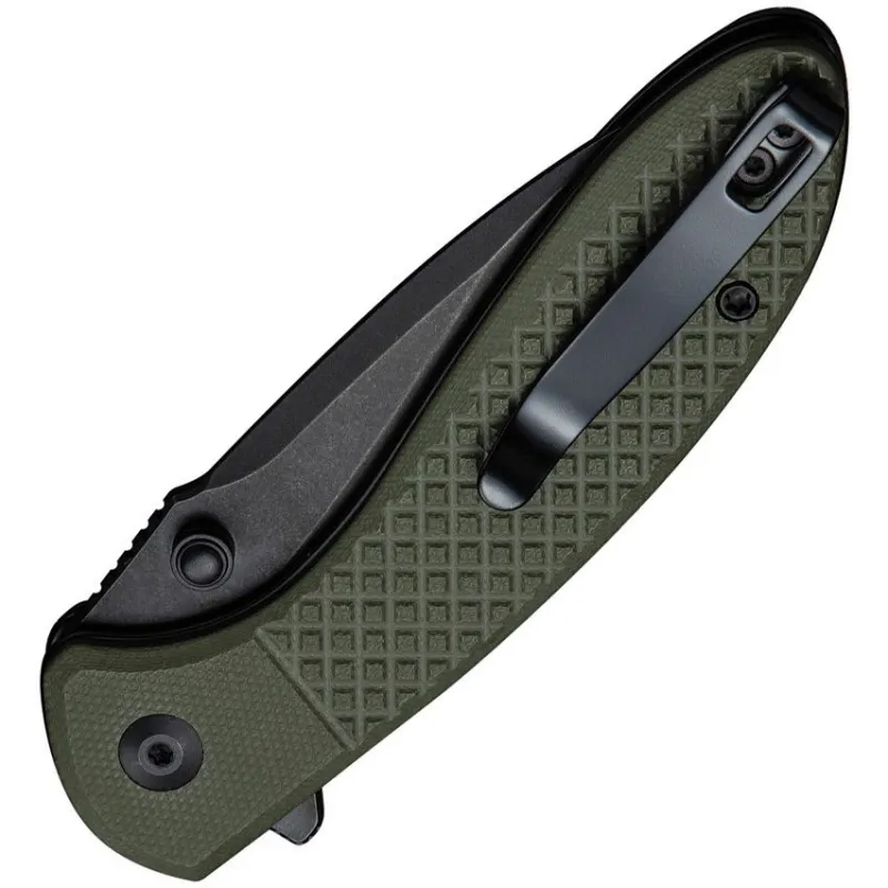CIVIVI Faeger Button Lock Folding Knife - 2.98" Black 14C28N Stainless Steel DP Blade OD GReen G10 Handle Cyclaire Knives and Tools