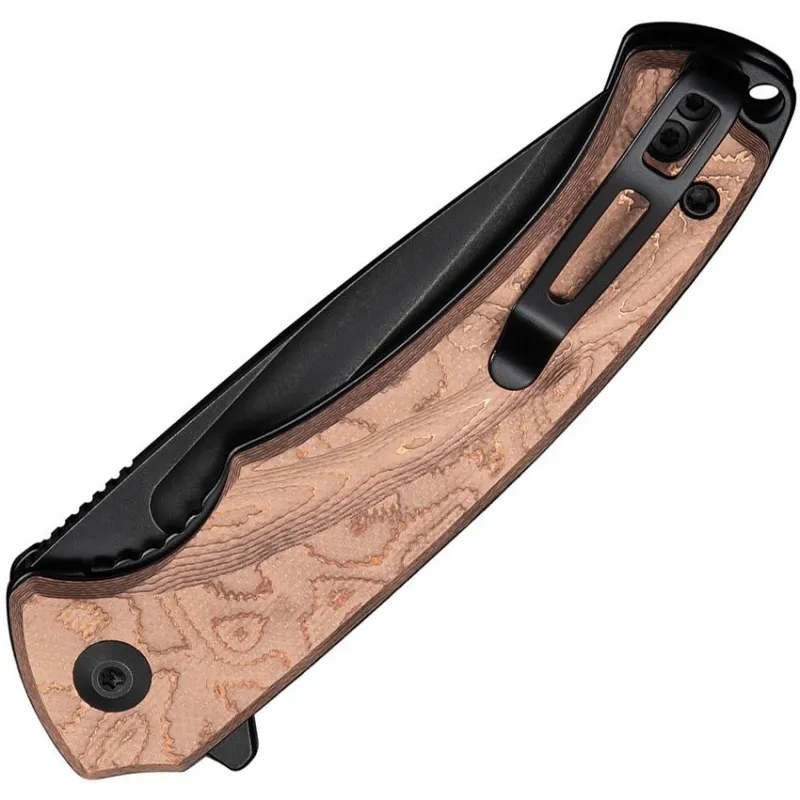 CIVIVI Voidflare Folding Knife - 2.92" 14C28N Black DP Blade Copper Foil G10 Handle with Golden Liner Cyclaire Knives and Tools