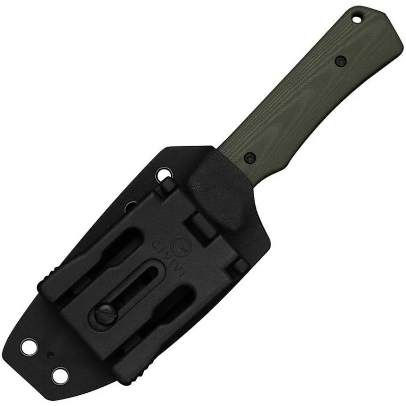 CIVIVI Jencks Fixed Blade Knife - 3.5" Black 14C28N Stainless Steel Blade OD Green G10 Handle Cyclaire Knives and Tools