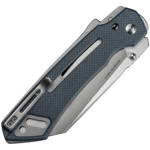 CIVIVI Buster FG Superlock Folding Knife - 4.25" Satin Nitro-V Sheepsfoot Blade Blue Textured G10 Handle