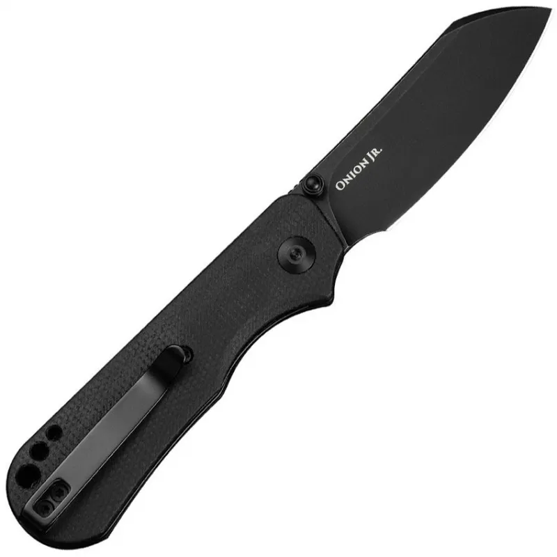 CIVIVI Knives Crabby Folding Knife - 2.7" 14C28N Black Sheepsfoot Blade Black Canvas Micarta Handle Cyclaire Knives and Tools