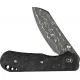 CIVIVI Knives Crabby Folding Knife - 2.7" Damascus Sheepsfoot Blade Shredded Carbon Fiber Handle Cyclaire Knives and Tools