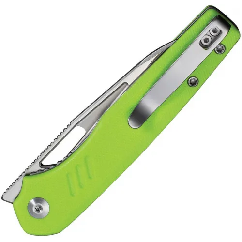 CIVIVI Guile Folding Knife - 3.25" 14C28N Stainless Steel Stonewashed Wharncliffe Blade Green G10 Handle
