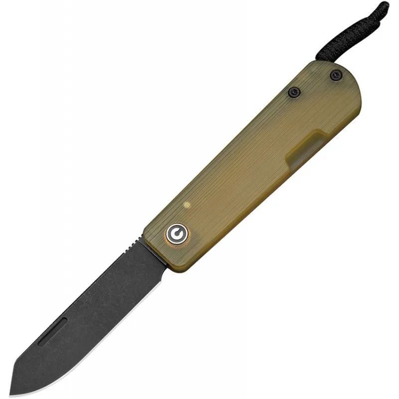 CIVIVI Slippy Sendy UK EDC Pocket Knife - 2.88" Black Nitro-V Spey Blade Yellow Ultem Handle Cyclaire Knives and Tools