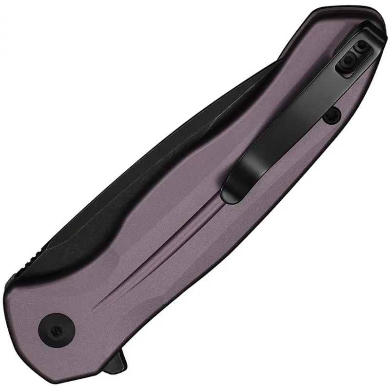 CIVIVI Kitefin Button Lock Folding Knife - 3.25" Black14C28N Stainless Steel Blade Purple Aluminium Handle Cyclaire Knives and Tools