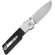 CIVIVI Zygon Folding Knife - 3.24" Nitro-V Satin Blade Black G10 Handle with White G10 Bolsters Cyclaire Knives and Tools