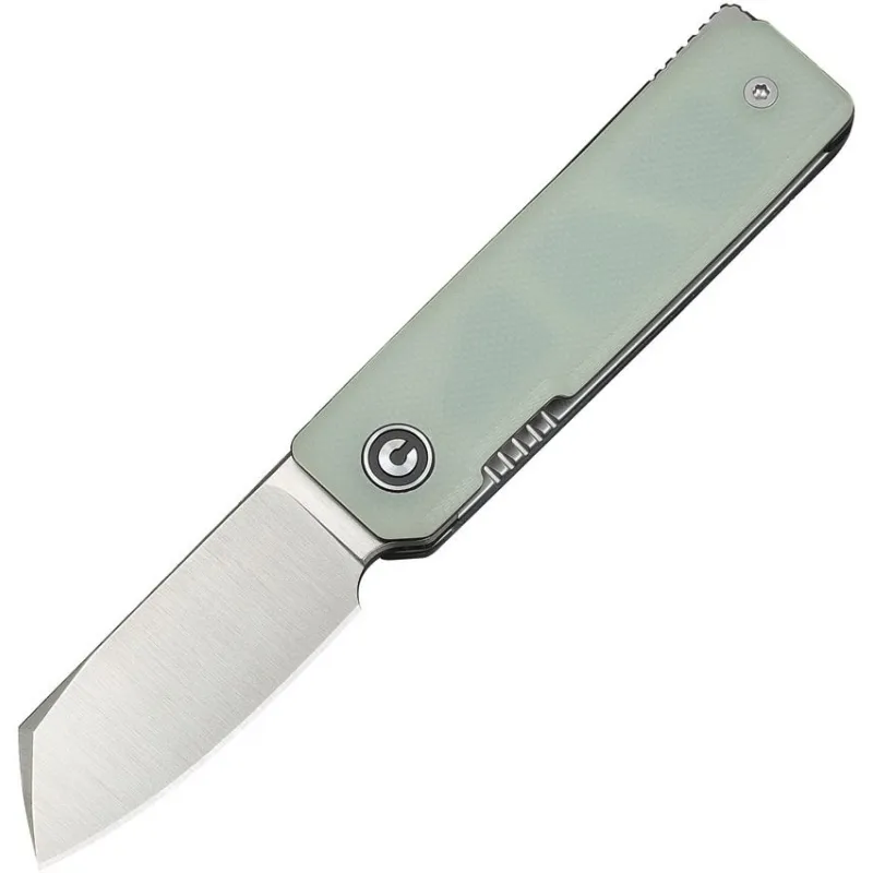 CIVIVI Kukei Folding Knife Jade- 2" Nitro-V Sheepsfoot Blade Jade G10 Handle Cyclaire Knives and Tools