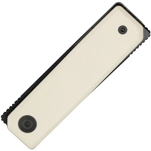 CIVIVI Kukei Folding Knife Ivory - 2" Black Stonewash Nitro-V Sheepsfoot Blade Ivory G10 Handle
